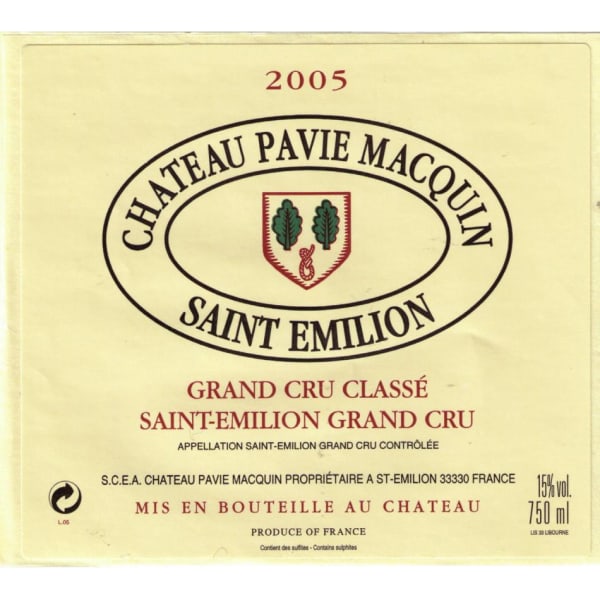 Rượu vang đỏ Chateau Pavie Macquin (chai 3 lít) 2005