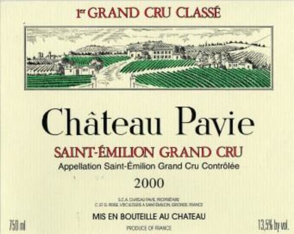 Rượu vang đỏ Chateau Pavie (stained label) 2000