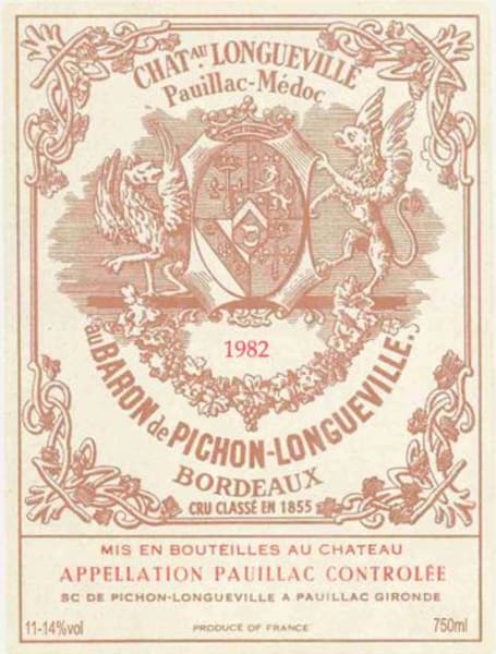 Rượu vang đỏ Chateau Pichon-Longueville Baron 1982