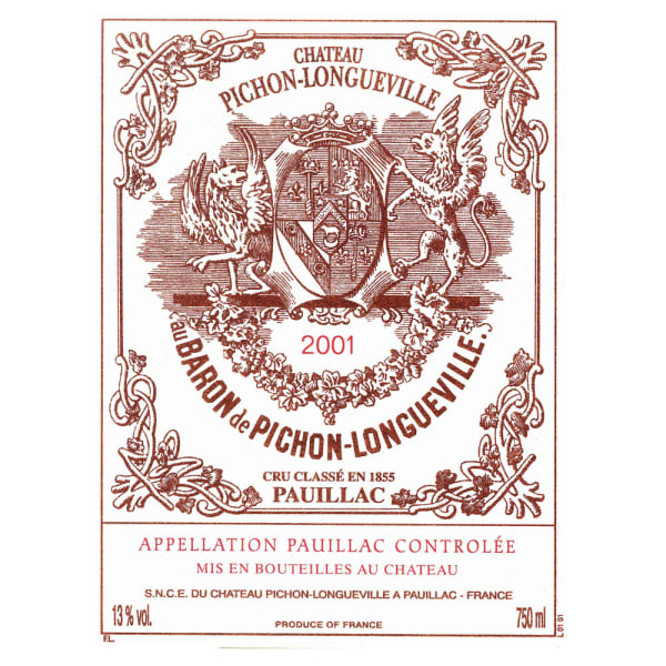 Rượu vang đỏ Chateau Pichon-Longueville Baron 2001
