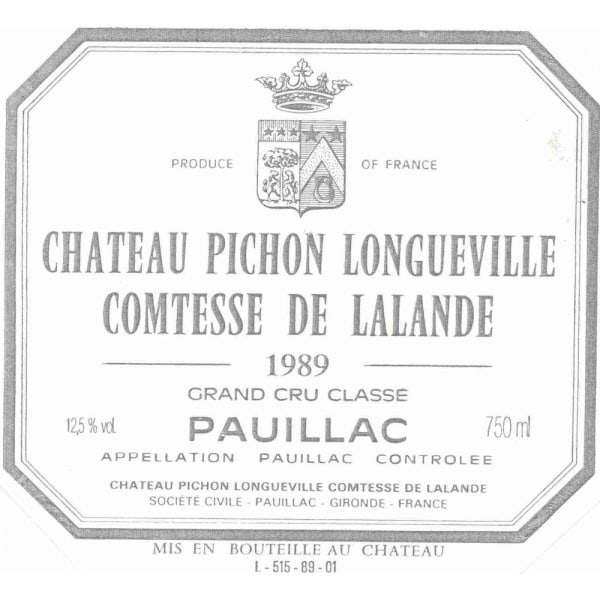 Rượu vang đỏ Chateau Pichon Longueville Comtesse de Lalande 1989