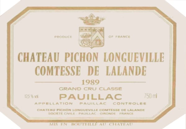 Rượu vang đỏ Chateau Pichon Longueville Comtesse de Lalande 1989