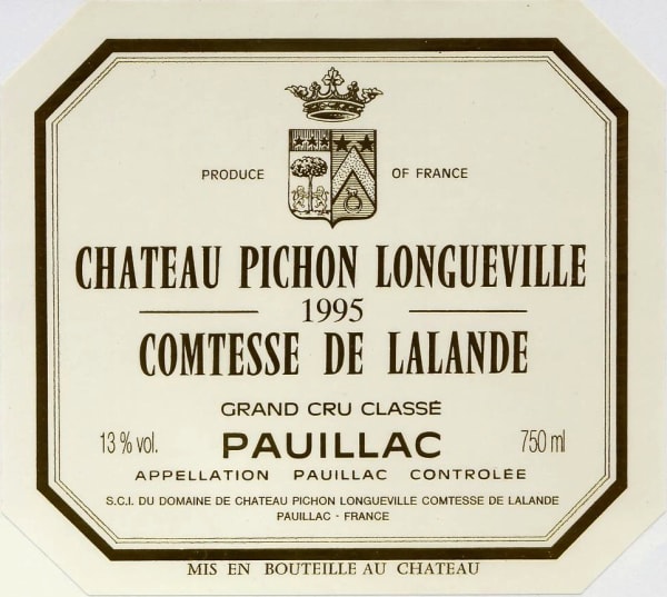 Rượu vang đỏ Chateau Pichon Longueville Comtesse de Lalande 1995