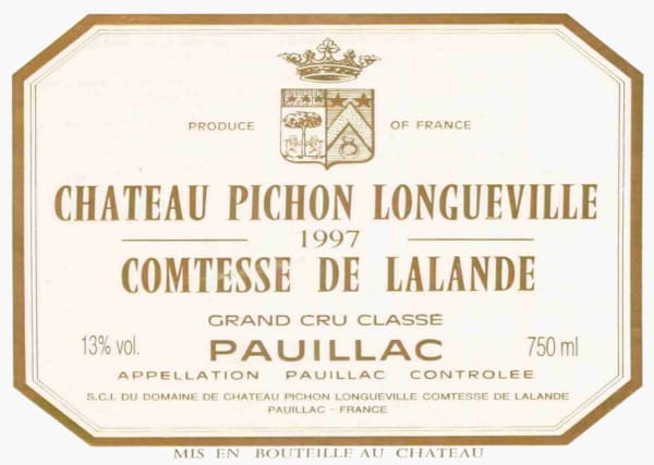 Rượu vang đỏ Chateau Pichon Longueville Comtesse de Lalande 1997