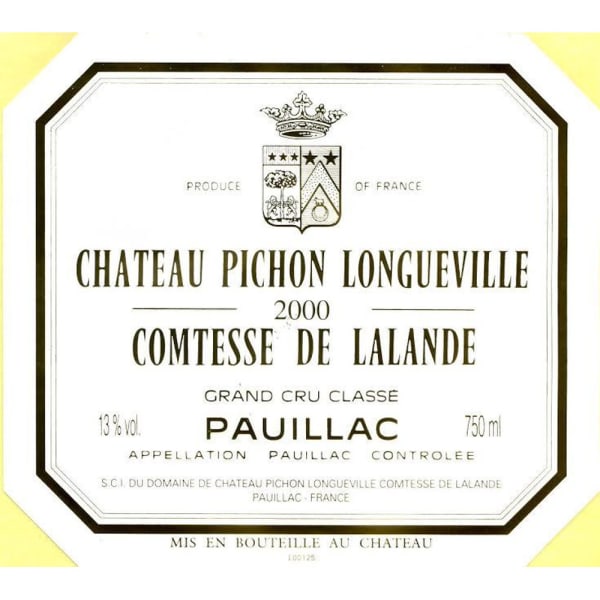 Rượu vang đỏ Chateau Pichon Longueville Comtesse de Lalande 2000