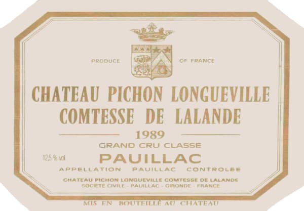 Rượu vang đỏ Chateau Pichon Longueville Comtesse de Lalande (chai 3 lít) 1989