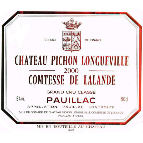 Rượu vang đỏ Chateau Pichon Longueville Comtesse de Lalande (chai 3 lít) 2000