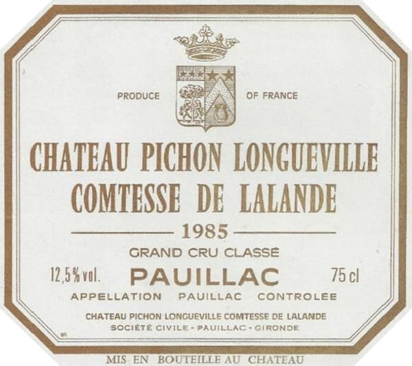 Rượu vang đỏ Chateau Pichon Longueville Comtesse de Lalande (bin soiled label) 1985