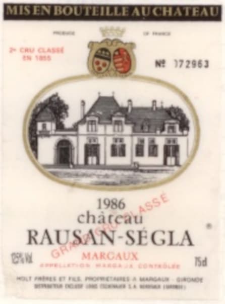Rượu vang đỏ Chateau Rauzan-Segla 1986