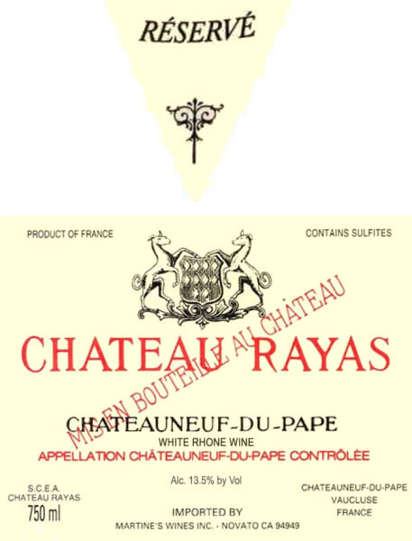 Rượu vang trằng Chateau Rayas Chateauneuf-du-Pape Reserve Blanc 2004