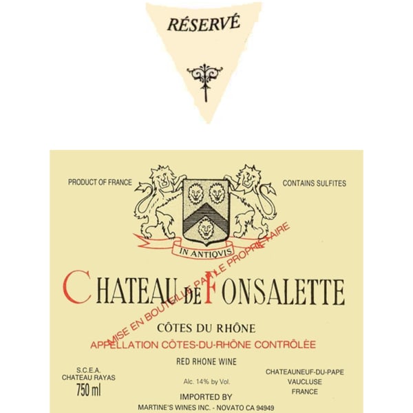 Rượu vang đỏ Chateau Rayas Fonsalette Cotes du Rhone Reserve 2005