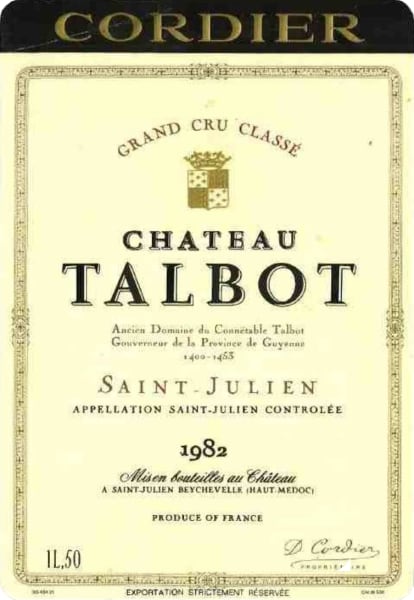 Rượu vang đỏ Chateau Talbot 1982