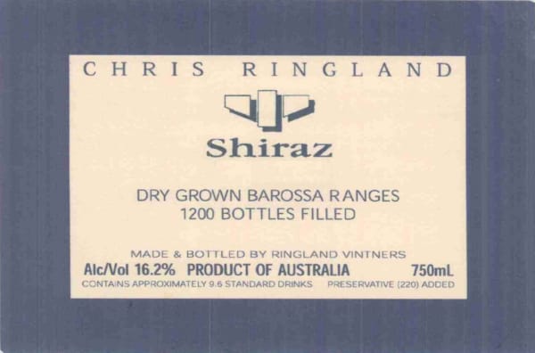 Rượu vang đỏ Chris Ringland Three Rivers Dry Grown Shiraz (1 chai hộp gỗ sồi) 2001