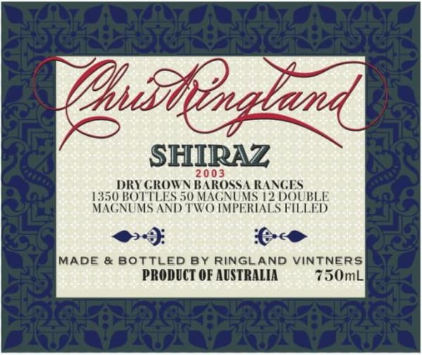 Rượu vang đỏ Chris Ringland Three Rivers Dry Grown Shiraz 2003