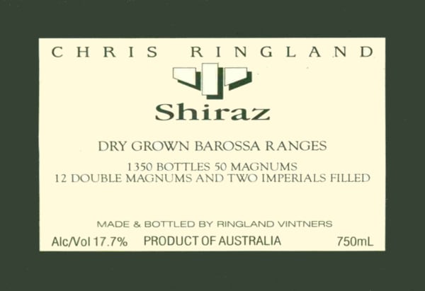 Rượu vang đỏ Chris Ringland Three Rivers Dry Grown Shiraz (3 lít) 2005
