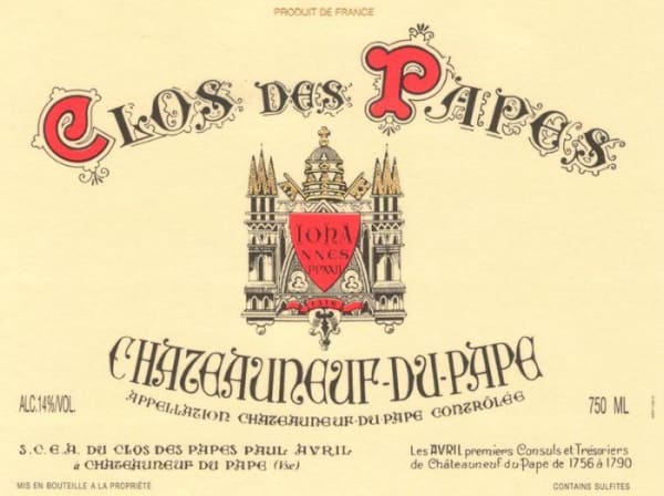 Rượu vang đỏ Clos des Papes Chateauneuf-du-Pape 1990