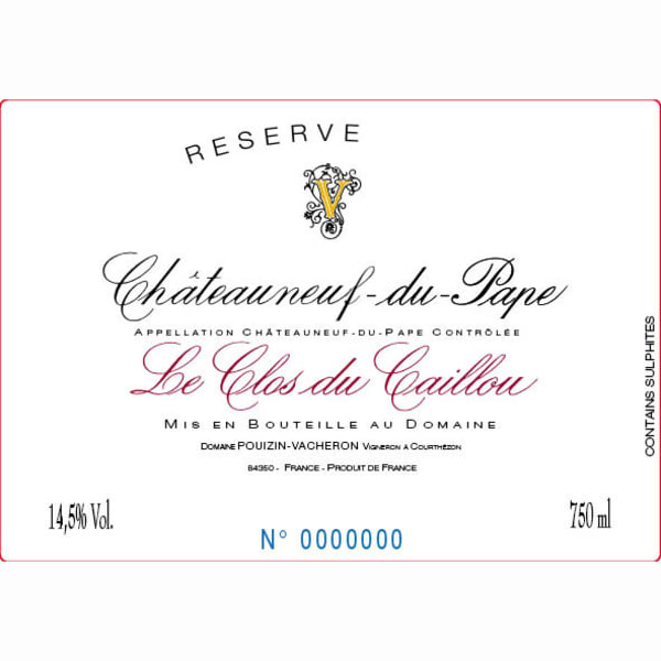 Rượu vang đỏ Clos du Caillou Chateauneuf-du-Pape Reserve 2010