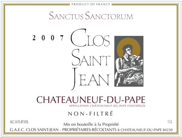 Rượu vang đỏ Clos Saint Jean Sanctus Sanctorum 2007