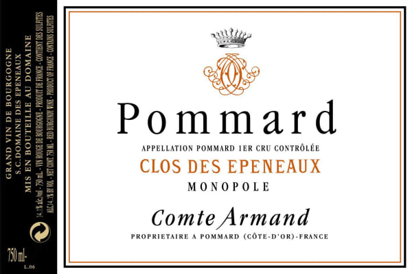 Rượu vang đỏ Comte Armand Pommard Clos des Epeneaux Premier Cru Monopole 2018