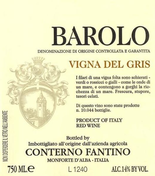 Rượu vang đỏ Conterno Fantino Barolo Vigna del Gris (3 lít) 2013