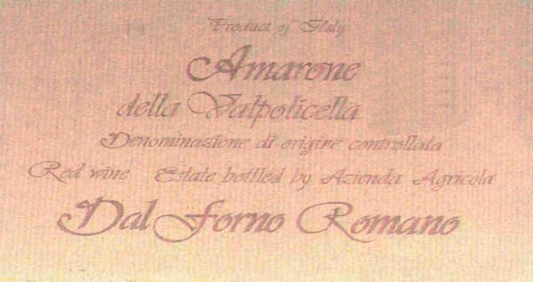 Rượu vang đỏ Dal Forno Romano Amarone della Valpolicella 1998
