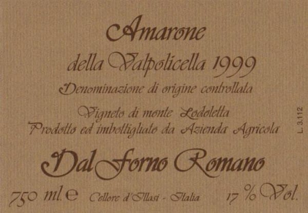 Rượu vang đỏ Dal Forno Romano Amarone della Valpolicella 1999