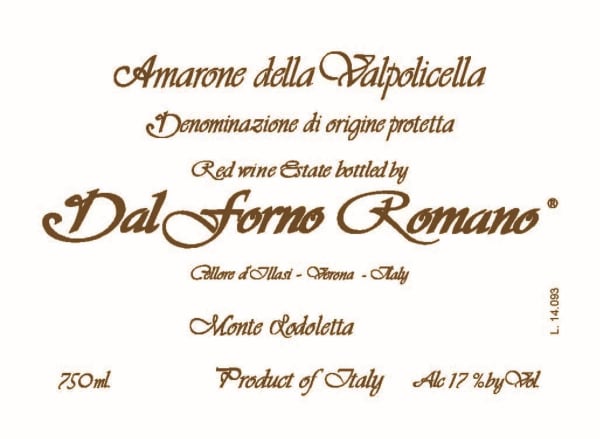 Rượu vang đỏ Dal Forno Romano Monte Lodoletta Amarone della Valpolicella 2012