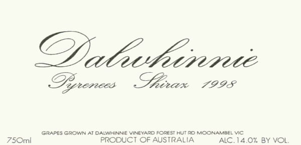 Rượu vang đỏ Dalwhinnie Winery Pyrenees Shiraz 1998