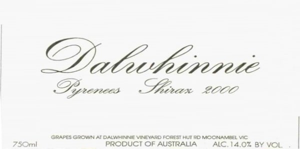 Rượu vang đỏ Dalwhinnie Winery Pyrenees Shiraz 2000