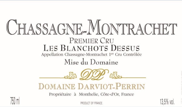 Rượu vang trằng Darviot-Perrin Chassagne-Montrachet Les Blanchots Dessus Premier Cru 2012