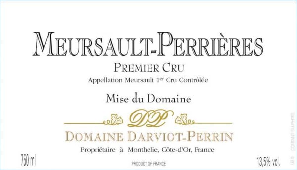 Rượu vang trằng Darviot-Perrin Meursault-Perrieres Premier Cru 2014