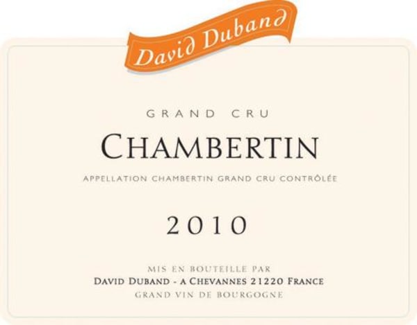 Rượu vang đỏ David Duband Chambertin Grand Cru (bin soiled labels) 2010
