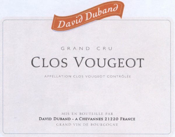 Rượu vang đỏ David Duband Clos Vougeot Grand Cru 2012