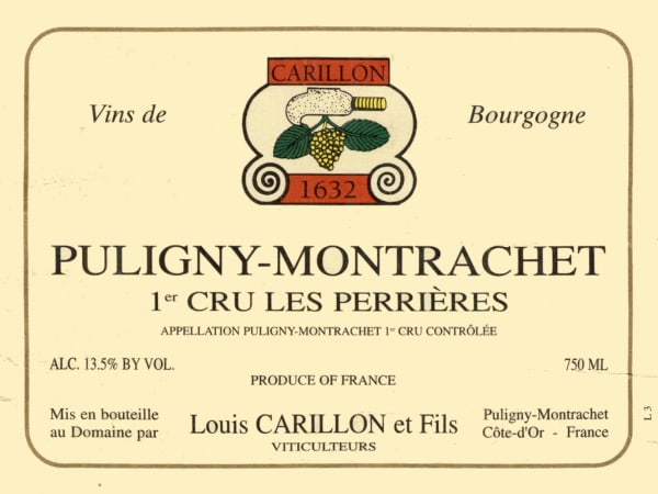 Rượu vang trằng Dom. Louis Carillon Puligny-Montrachet Premier Cru Les Perrieres 2013