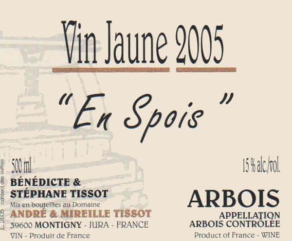 Rượu vang trằng Domaine Andre et Mireille Tissot Arbois Vin Jaune En Spois 2005