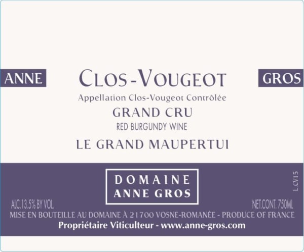 Rượu vang đỏ Domaine Anne Gros Clos Vougeot Grand Cru Le Grand Maupertui 2016