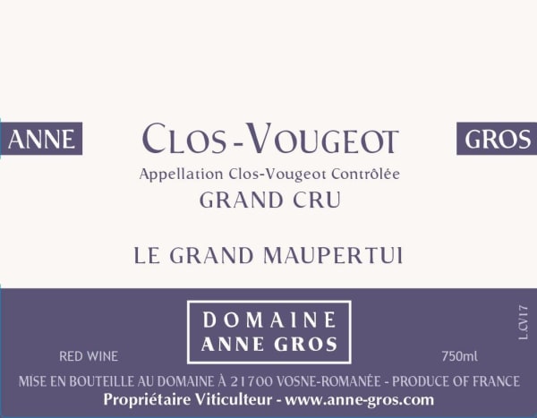 Rượu vang đỏ Domaine Anne Gros Clos Vougeot Grand Cru Le Grand Maupertui 2019