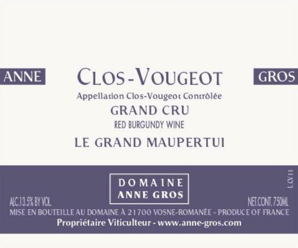 Rượu vang đỏ Domaine Anne Gros Clos Vougeot Le Grand Maupertui 2012