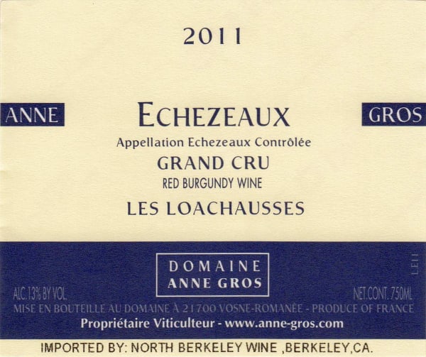Rượu vang đỏ Domaine Anne Gros Echezeaux Les Loachausses Grand Cru 2011