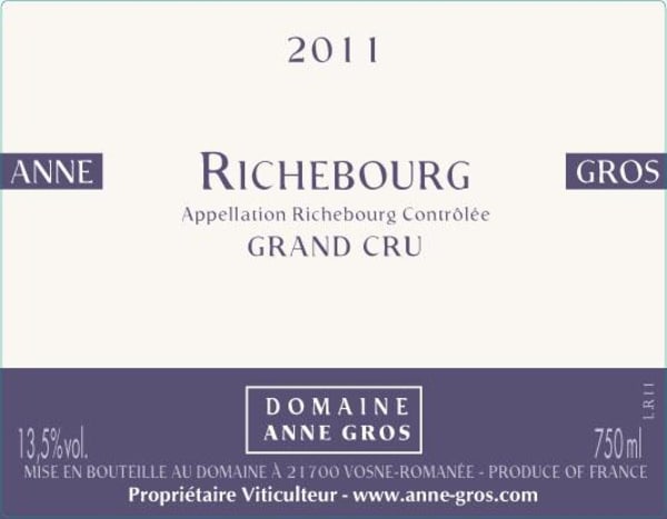 Rượu vang đỏ Domaine Anne Gros Richebourg Grand Cru 2011