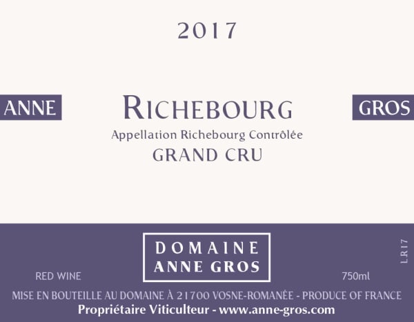 Rượu vang đỏ Domaine Anne Gros Richebourg Grand Cru 2017
