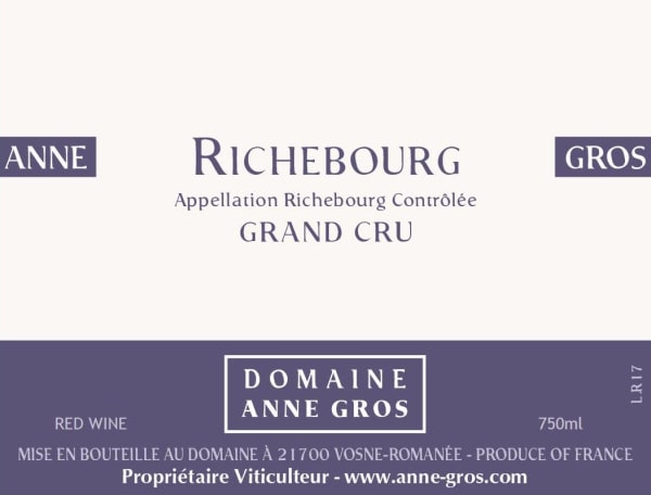 Rượu vang đỏ Domaine Anne Gros Richebourg Grand Cru 2018