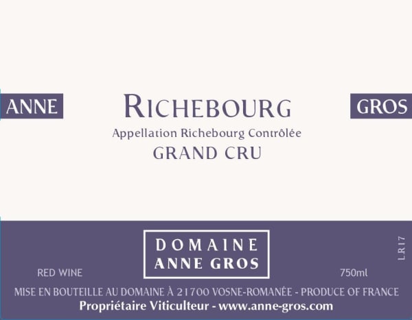 Rượu vang đỏ Domaine Anne Gros Richebourg Grand Cru 2019