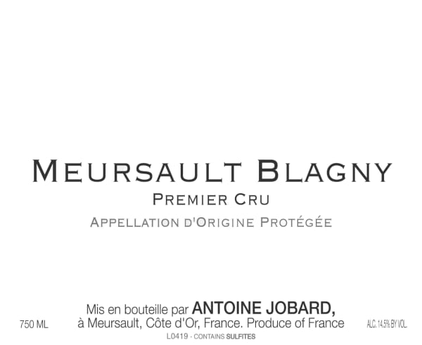 Rượu vang trằng Domaine Antoine Jobard Meursault Blagny Premier Cru 2021