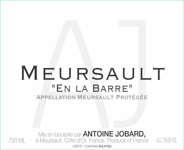Rượu vang trằng Domaine Antoine Jobard Meursault En La Barre 2018