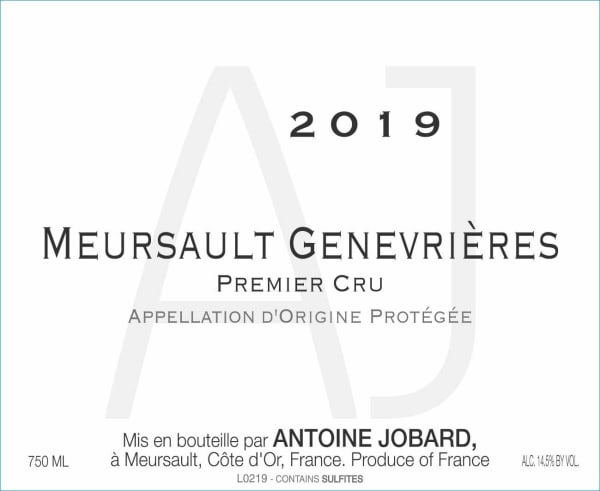 Rượu vang trằng Domaine Antoine Jobard Meursault Genevrieres Premier Cru 2019