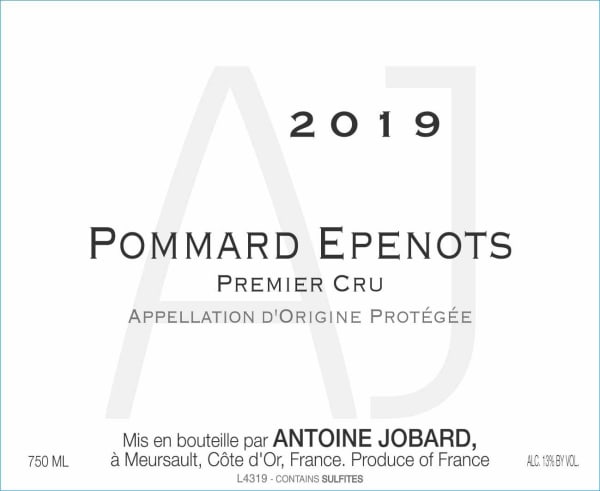 Rượu vang đỏ Domaine Antoine Jobard Pommard Epenots Premier Cru 2019