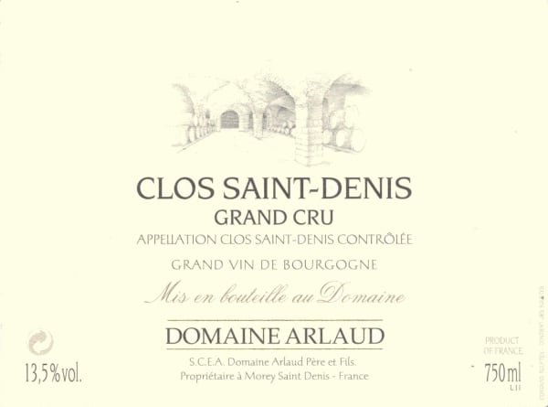 Rượu vang đỏ Domaine Arlaud Clos Saint-Denis Grand Cru 2010