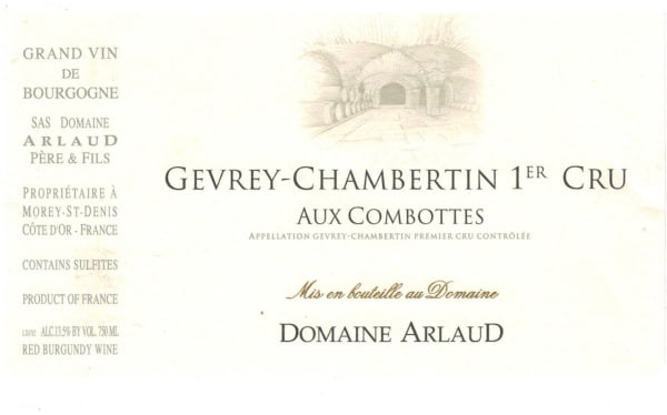 Rượu vang đỏ Domaine Arlaud Gevrey-Chambertin Aux Combottes Premier Cru 2020