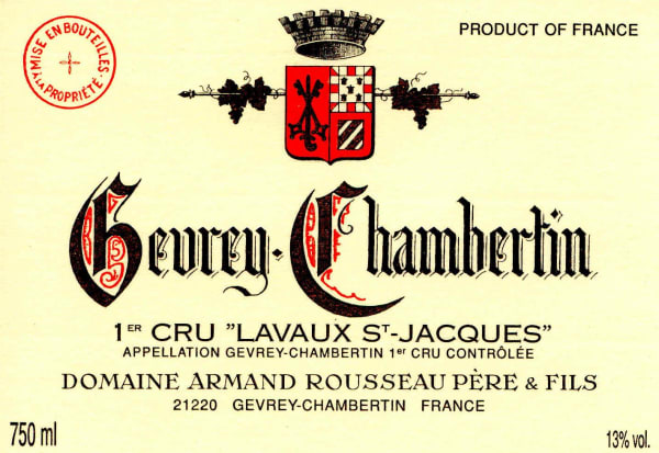Rượu vang đỏ Domaine Armand Rousseau Gevrey-Chambertin Lavaux St. Jacques Premier Cru 2019